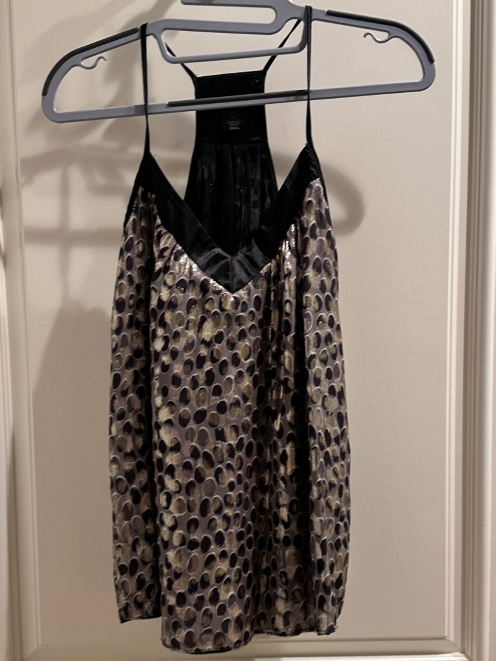 METALLIC SILK RACERBACK TOP